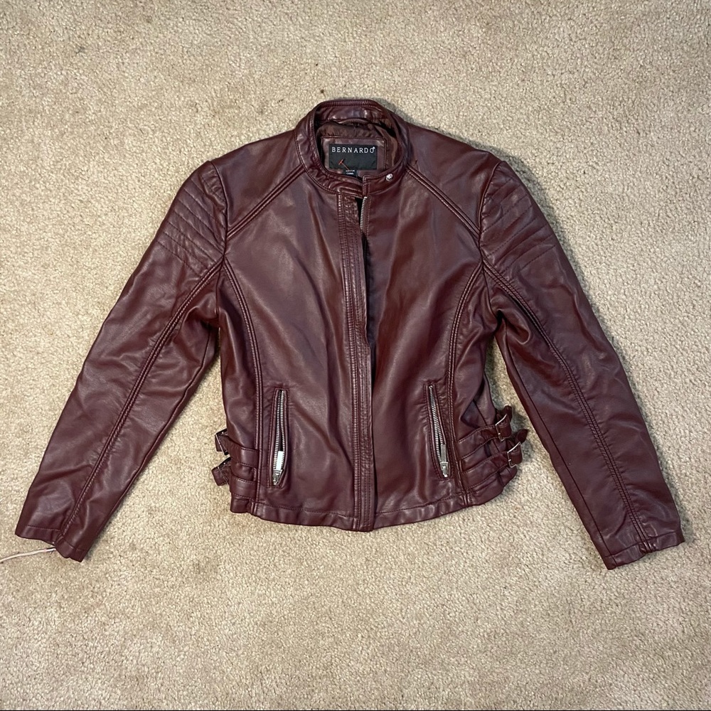 Burgundy Vegan Girls Jacket